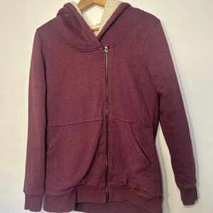 Roxy Sherpa-Lined Hoodie in Mauve Plum